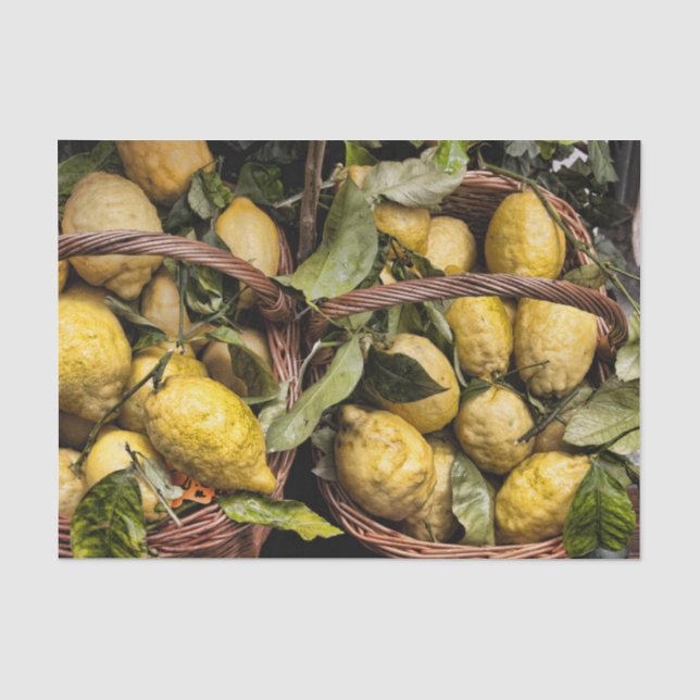 Papel De Seda Limones italianos en una cesta (Anverso)