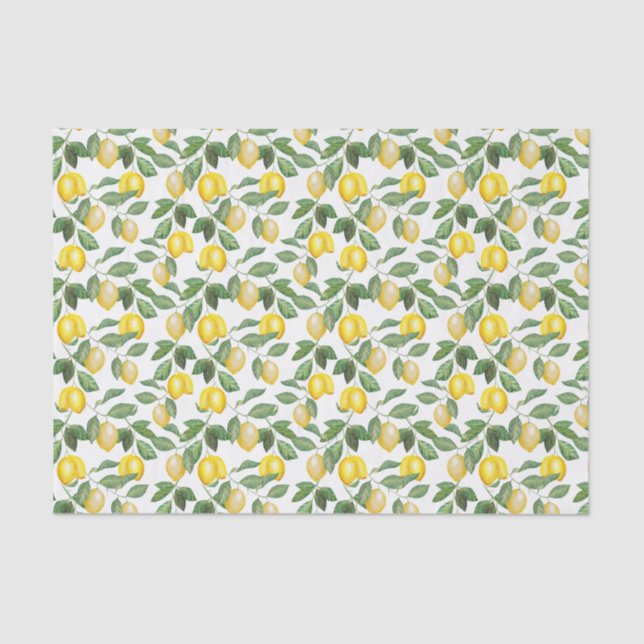 Papel De Seda Limones, plantada, floral. Illustration. (Anverso)