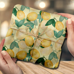 Papel De Seda Limones y Verdor Amarillo Cítrico