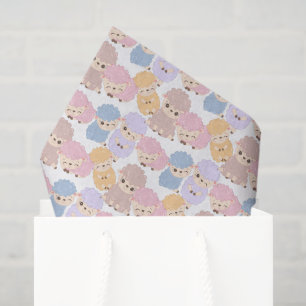 Papel De Seda linda ducha de bebé con azulejos pequeñas corderos