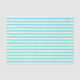 Papel De Seda Lindas rayas de aqua y verde menta