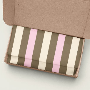 Papel De Seda Lindas rayas neapolitanas rosadas crema marrón cap