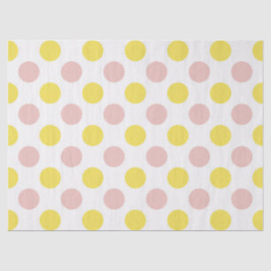 Papel De Seda Lindo Amarillo y Rosado de Lunares 