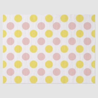 Papel De Seda Lindo Amarillo y Rosado de Lunares