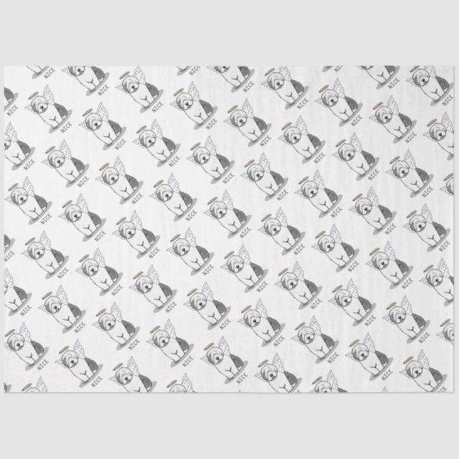 Papel De Seda Lindo Angel Viejo Oveja Inglés (Gris 1) - Cute (Anverso)