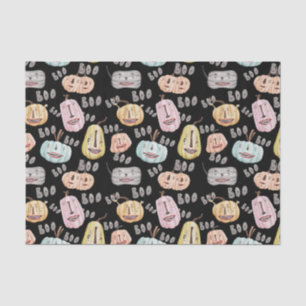 Papel De Seda Lindo Boo de acuarela Calabaza espeluznante Hallow