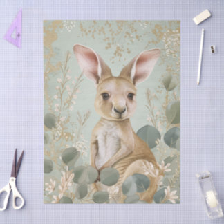 Papel De Seda Lindo Joey en Decoupage de hojas de eucalipto