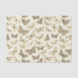 Papel De Seda Lindo patrón de mariposa beige femenino