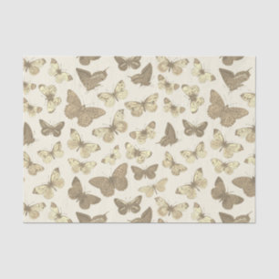Papel De Seda Lindo patrón de mariposa beige femenino
