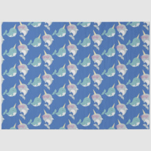 Papel De Seda Lindo patrón de Personalizado caprichoso en azul