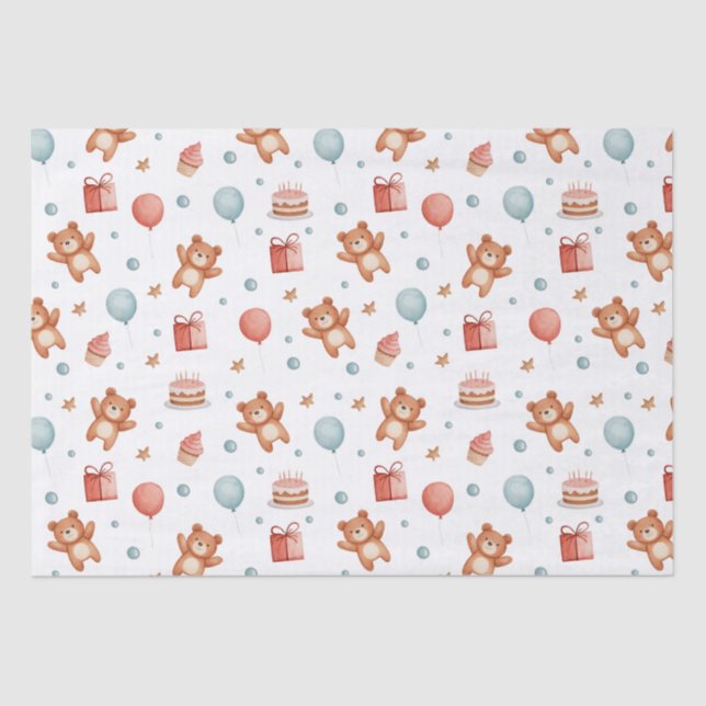 Papel De Seda lindo patrón para la fiesta de cumpleaños (Anverso)