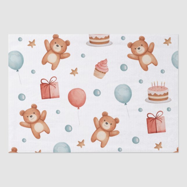Papel De Seda lindo patrón para la fiesta de cumpleaños (Anverso)