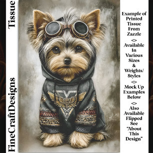 Papel De Seda Lindo perro urbano steampunk con capucha DS3R deco