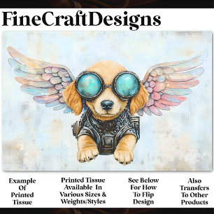 Papel De Seda Lindo perro volador Steampunk decoupage AW3
