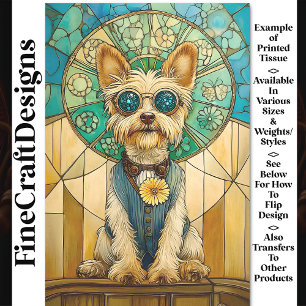 Papel De Seda Lindo Perro Yorkie Caprichoso Steampunk Y7 Decoupa