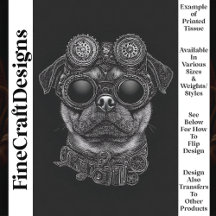 Lindo Pug Steampunk de negro y blanco T6 decoupage