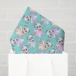 Papel De Seda lindo unisex panda oso de tejas