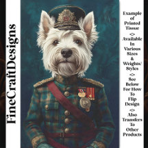 Lindo Westie Blanco, Uniforme Militar CF1 Decoupag