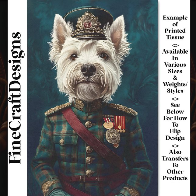 Papel De Seda Lindo Westie Blanco, Uniforme Militar CF1 Decoupag (Subido por el creador)
