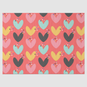 Papel De Seda Lindo y colorido patrón de Corazones de San Valent