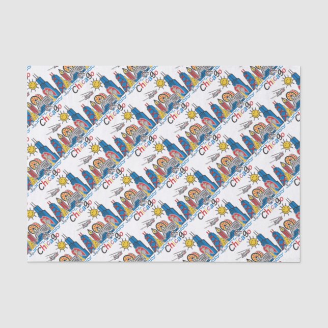 Papel De Seda Línea aérea de Chicago Kids (Anverso)