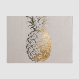 Papel De Seda Línea de Arte de Piña Dorada