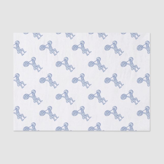 Papel De Seda Línea de elevación del Barbell del Weightlifter (Anverso)