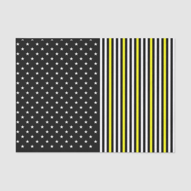 Papel De Seda Línea fina amarilla y estrellas (Anverso)