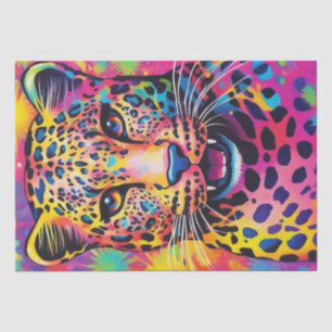 Papel De Seda Línea vibrante: Colorida Decoración del Leopardo d