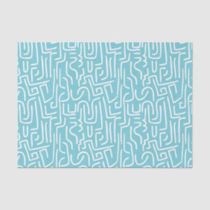 Papel De Seda Líneas abstractas 130318 - Blanco sobre azul Robin