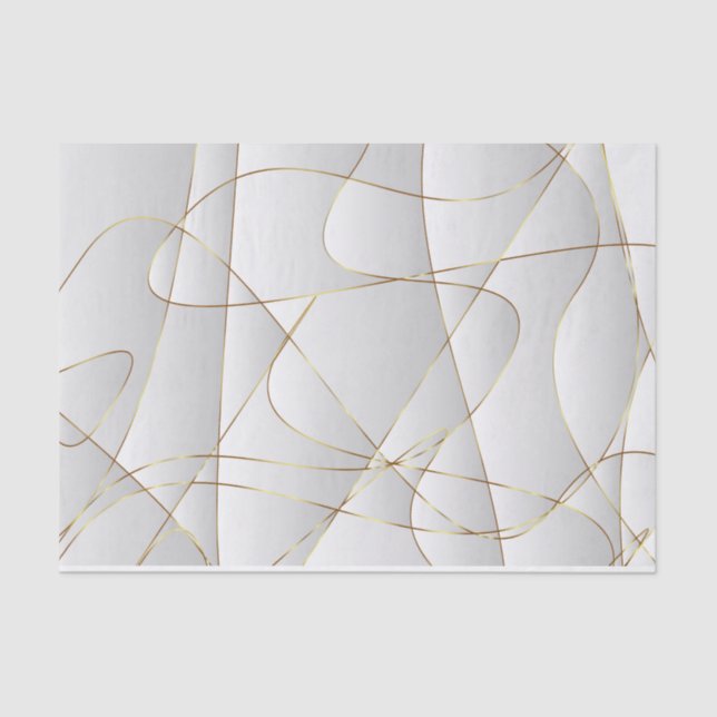 Papel De Seda Líneas geométricas de oro (Anverso)