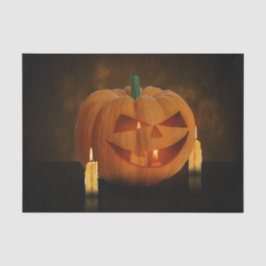 Papel De Seda Linterna de calabaza de Halloween con velas