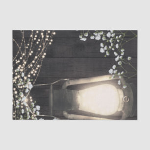 Papel De Seda Linterna Rústica Baby's Breath y Luces Boda