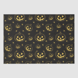 Papel De Seda Linternas de Black and Gold Jack-O' Halloween negr