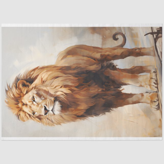 Papel De Seda Lion Stance Tissue Paper (Anverso)