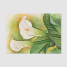 Lirio Cala Blanco Floral Decoupage Acuarela