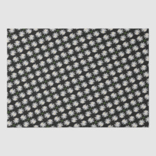 Papel De Seda Lirio de agua blanca con fondo negro - Floral