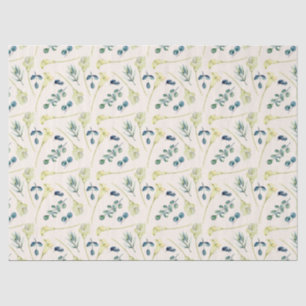 Papel De Seda Lirio de Calla Blanco y Eucalipto 
