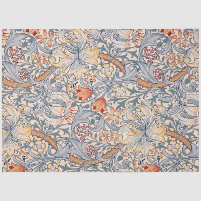 Papel De Seda Lirio Dorado, William Morris (Anverso)