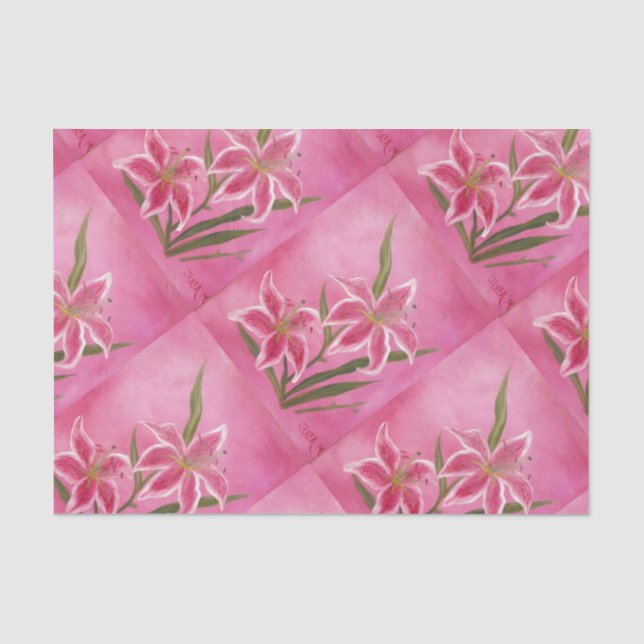 Papel De Seda lirio rosado (Anverso)