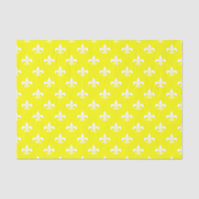 Papel De Seda Lirios blancos sobre amarillo (Anverso)