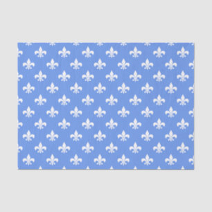 Papel De Seda Lirios blancos sobre azul centaurea