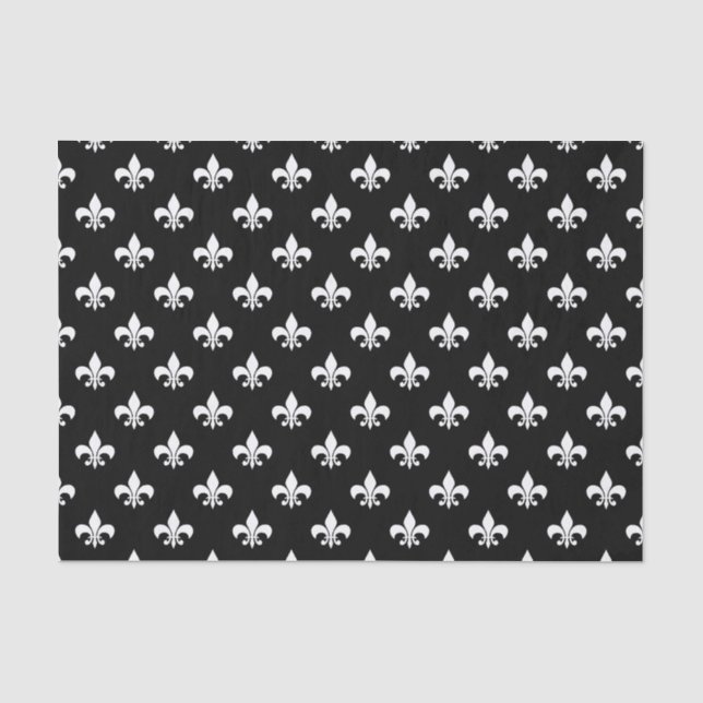 Papel De Seda Lirios blancos sobre negro (Anverso)