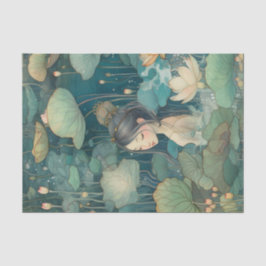 Papel De Seda Lirios de agua de estilo asiático