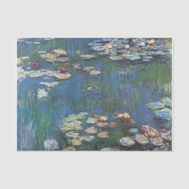 Papel De Seda Lirios de agua, uno de muchos pintura de claude (Anverso)