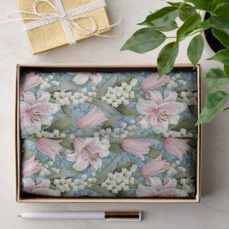 Papel De Seda Lirios, patrón de flores de lirio de los valles y