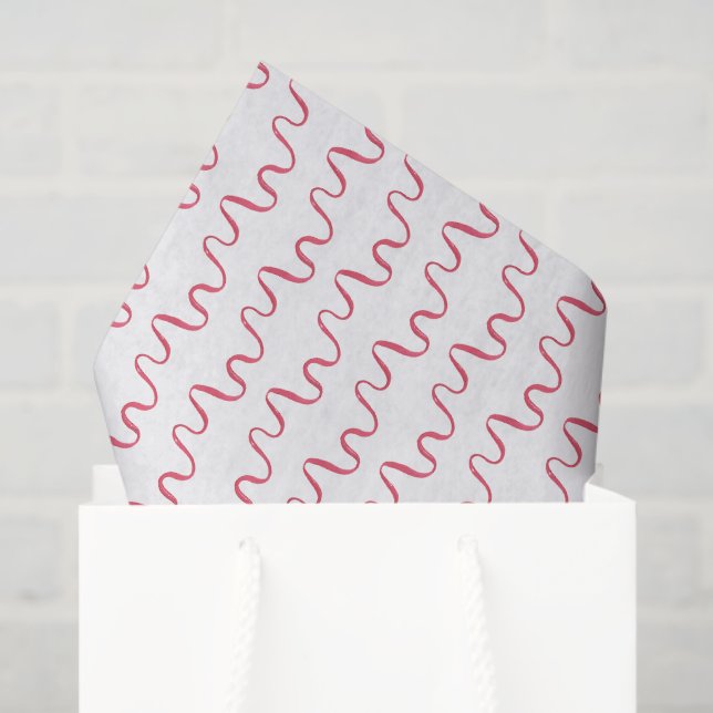 Papel De Seda Listones rojos de acuarela (Bolsa de regalo)