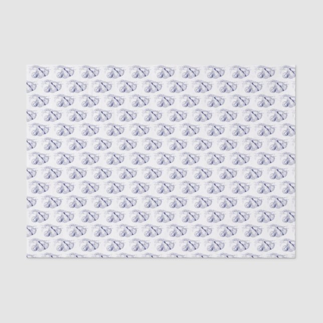 Papel De Seda Litografía de dibujo de eslora #1 Azul (Anverso)