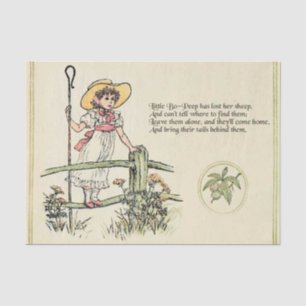 Papel De Seda Little Bo-Peep: Clásica Kate Greenaway Nursery