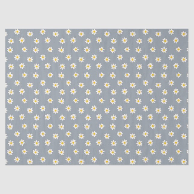 Papel De Seda Little Daisies - dusty steel gray (Anverso)